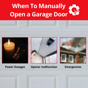 when to manually open garage door