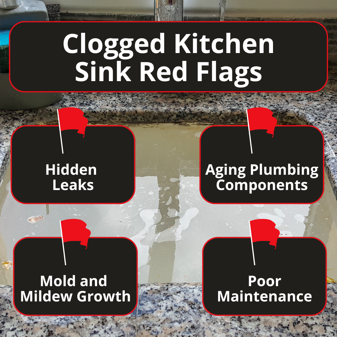 clogged kitchen sink red flags