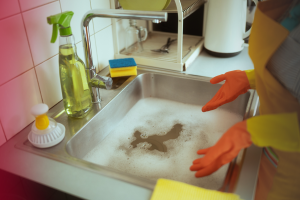 clogged kitchen sink